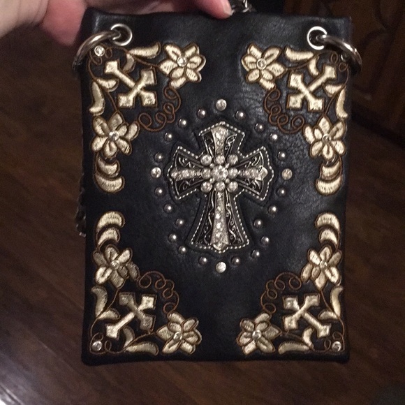 SS Country Diamond Cross Brown leather small bag - Picture 15 of 16